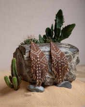 Load image into Gallery viewer, Beaded Handwoven Taos Fringe Earrings