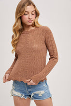 Load image into Gallery viewer, Pointelle Knit Sweater Top