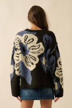 Load image into Gallery viewer, Fuzzy Floral Jacquard Sweater