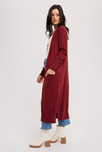 Load image into Gallery viewer, Maroon Longline Cardigan BluIvy