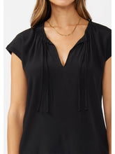 Load image into Gallery viewer, Split Neck Short Sleeve Blouse love stitch