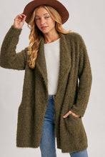 Load image into Gallery viewer, Olive Draped Collar Cardigan BluIvy
