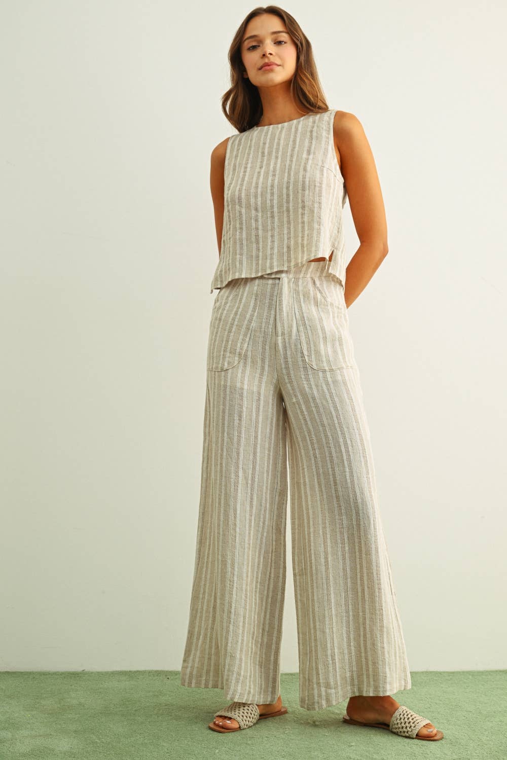 Linen Twist Back Tank