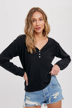 Load image into Gallery viewer, Casual Henley Top BluIvy