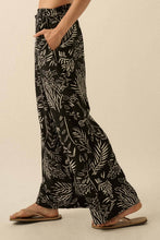Load image into Gallery viewer, Floral-Print Elastic-Waist Wide-Leg Pants