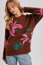 Load image into Gallery viewer, Textured Floral Pullover Sweater
