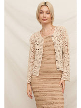 Load image into Gallery viewer, Long Sleeve Crochet Cardigan