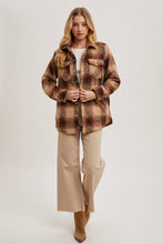Load image into Gallery viewer, BRUSHED FLANNEL BUTTON DOWN SHACKET