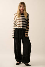 Load image into Gallery viewer, Contrast Striped Knit Sweater