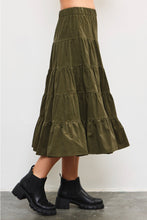 Load image into Gallery viewer, Olive Green Corduroy Skirt Mustard Seed