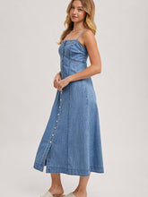 Load image into Gallery viewer, Denim Midi Dress BluIvy