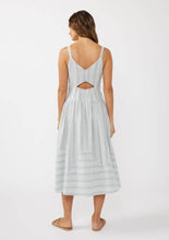 Load image into Gallery viewer, Striped V-Neck Midi Dress with Cutouts and Pockets