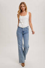 Load image into Gallery viewer, Button Down Square Neck Tank Top