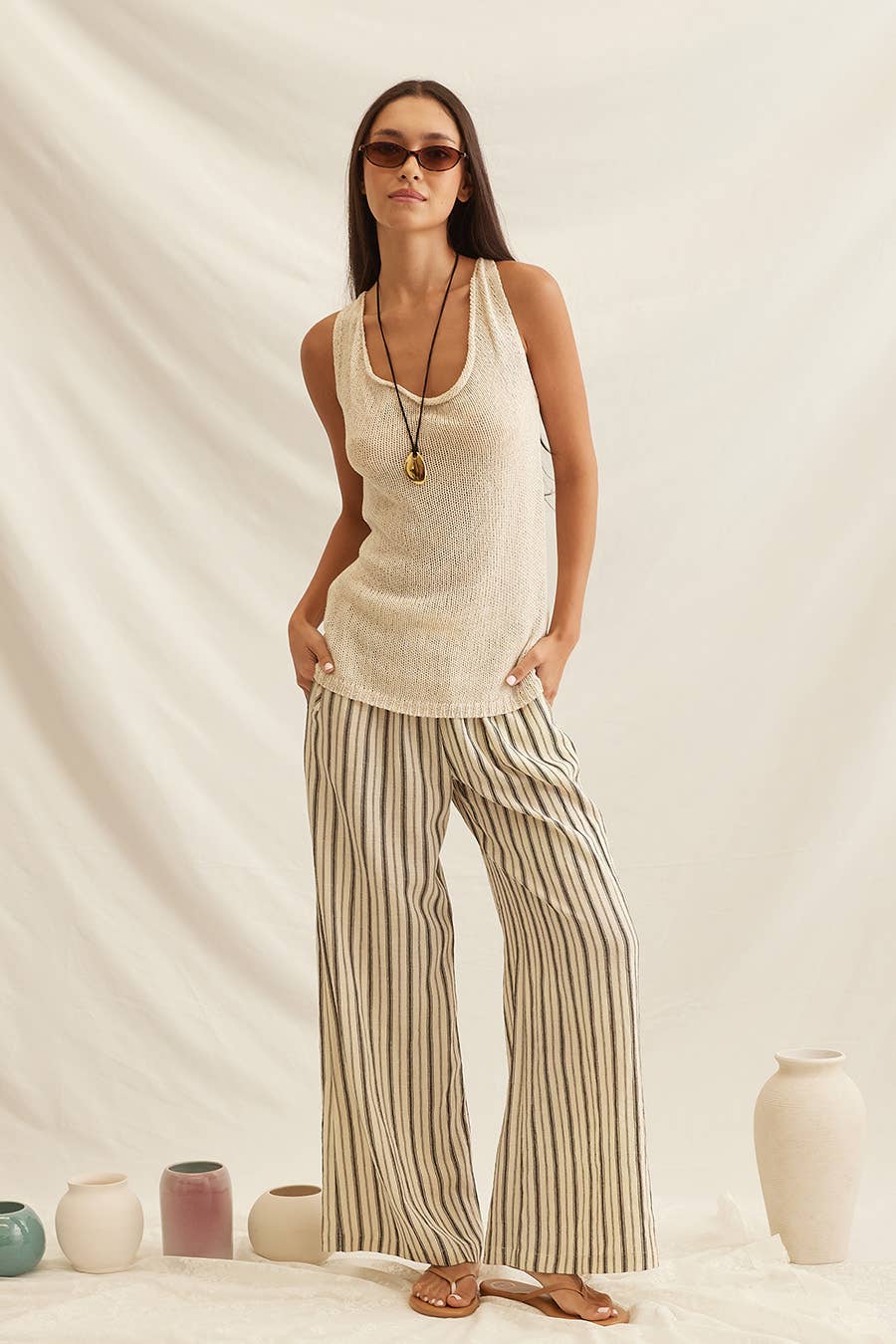 Cowl Neck Sleeveless Knit Top