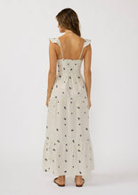 Load image into Gallery viewer, Embroidered Stripe Button Down Tiered Maxi Dress