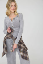 Load image into Gallery viewer, Washed Long Sleeve Henley Top