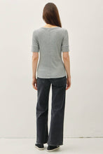 Load image into Gallery viewer, Ribbed Short Sleeve Henley Top