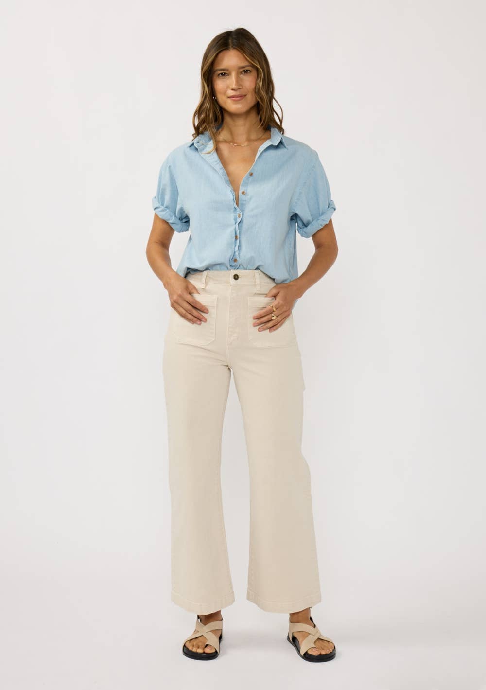 Short Sleeve Chambray Shirt