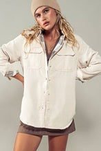 Load image into Gallery viewer, Plaid Lined Corduroy Flannel Shacket