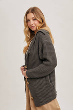 Load image into Gallery viewer, Ash Grey Button Down Sweater Cardigan