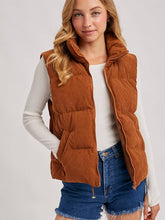 Load image into Gallery viewer, Camel Corduroy Vest BluIvy
