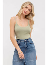 Load image into Gallery viewer, Olive Scalloped Cami Blu Pepper