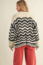 Load image into Gallery viewer, Wavey Pattern Cardigan Mustard Seed