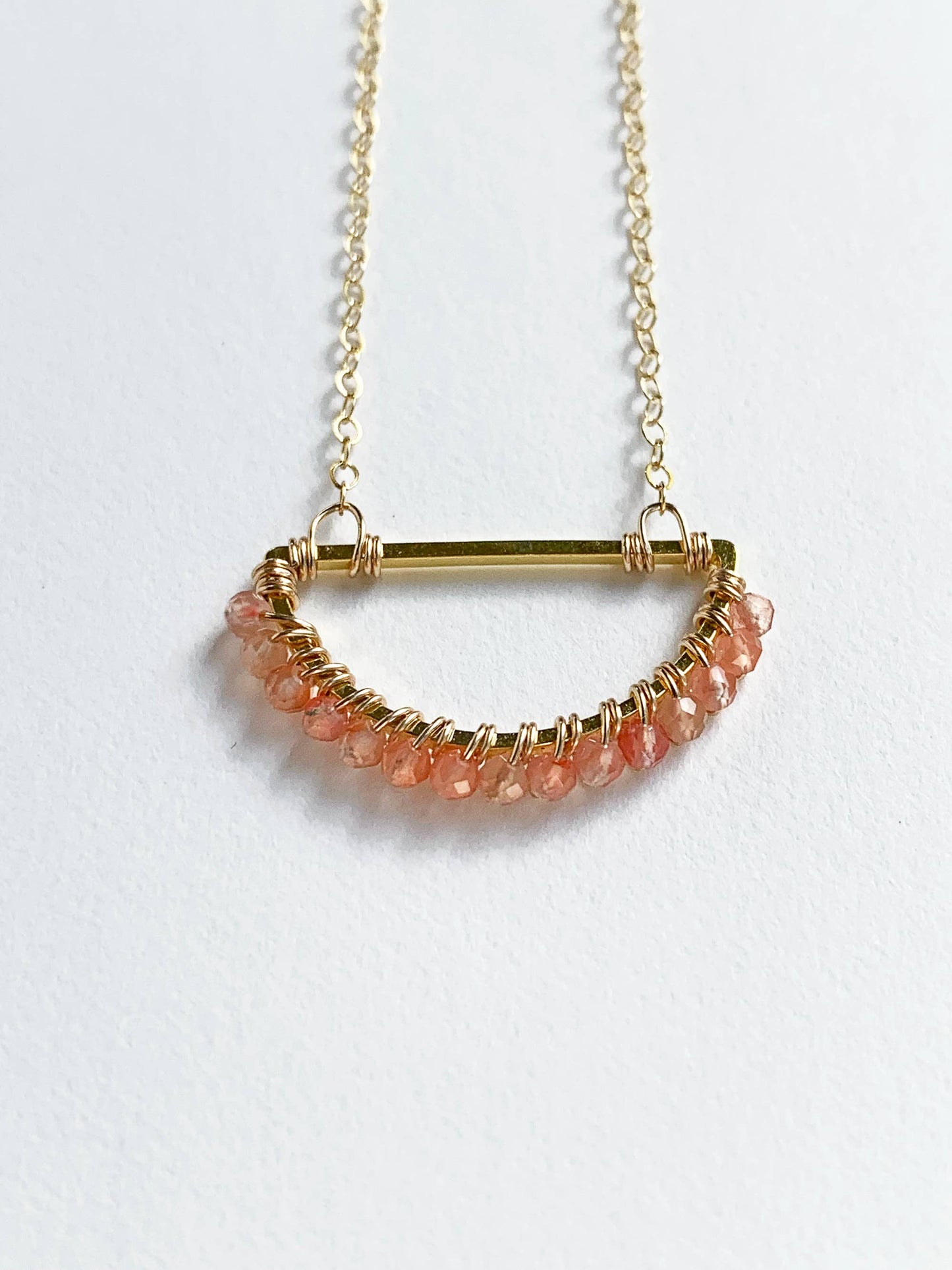 Sunstone Pendant Necklace | Dainty Necklace