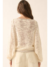 Load image into Gallery viewer, Cream Burnout Sweater Promesa