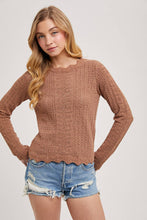 Load image into Gallery viewer, Pointelle Knit Sweater Top