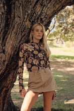 Load image into Gallery viewer, Floral Mesh Mock-Neck Top