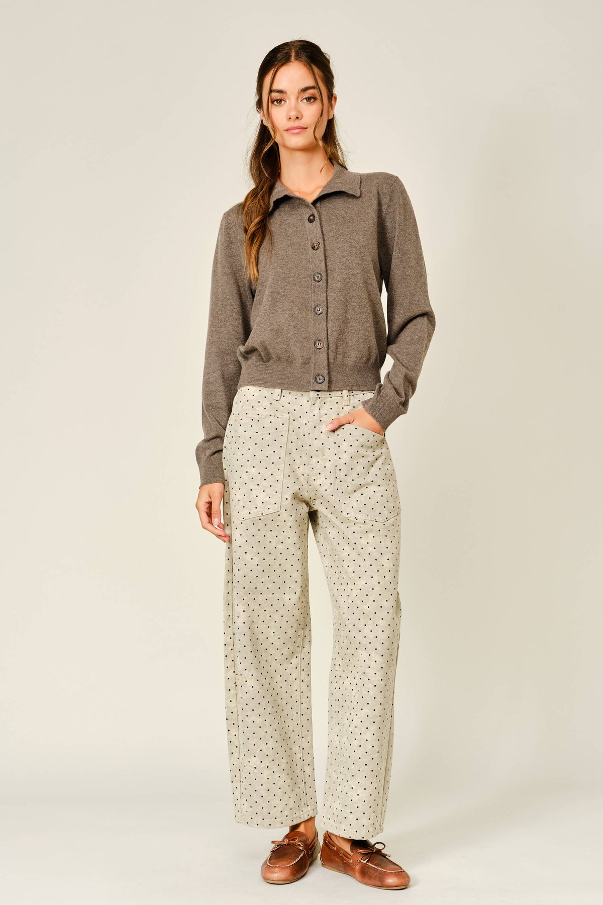 Cashmere Mix Collared Cardigan