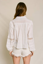 Load image into Gallery viewer, Sunbeam Eyelet Lace-Up Blouse