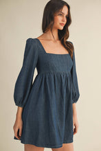 Load image into Gallery viewer, Square Neck Denim Dress