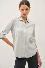 Load image into Gallery viewer, Tencel Rolled Cuff Button Up Blouse