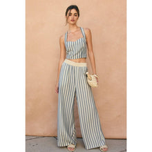 Load image into Gallery viewer, Saltwater Stripe Decorative Knit Waist Pants