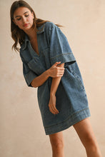 Load image into Gallery viewer, Deep V-Neck Denim Dress