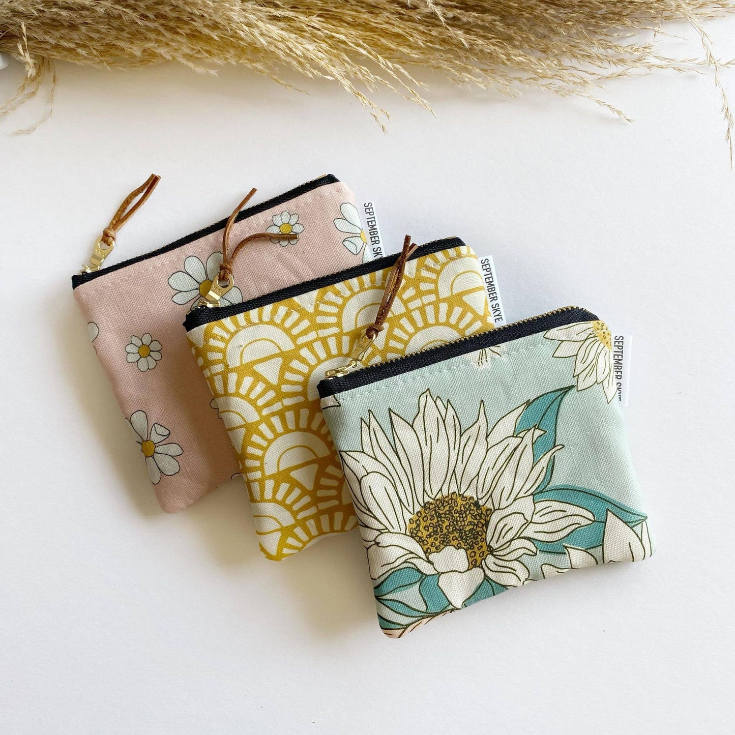 Small square pouch in boho amber sunshine