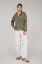 Load image into Gallery viewer, Olive V-Neck Hoodie