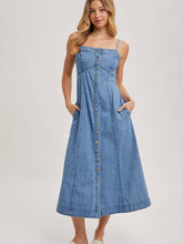 Load image into Gallery viewer, Denim Midi Dress BluIvy