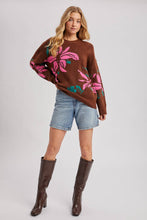 Load image into Gallery viewer, Textured Floral Pullover Sweater