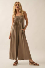 Load image into Gallery viewer, Taupe Knit Wide-Leg Cropped Jumpsuit