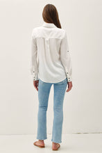 Load image into Gallery viewer, Tencel Rolled Cuff Button Up Blouse