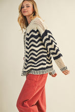 Load image into Gallery viewer, Wavey Pattern Cardigan Mustard Seed