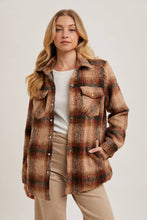Load image into Gallery viewer, BRUSHED FLANNEL BUTTON DOWN SHACKET