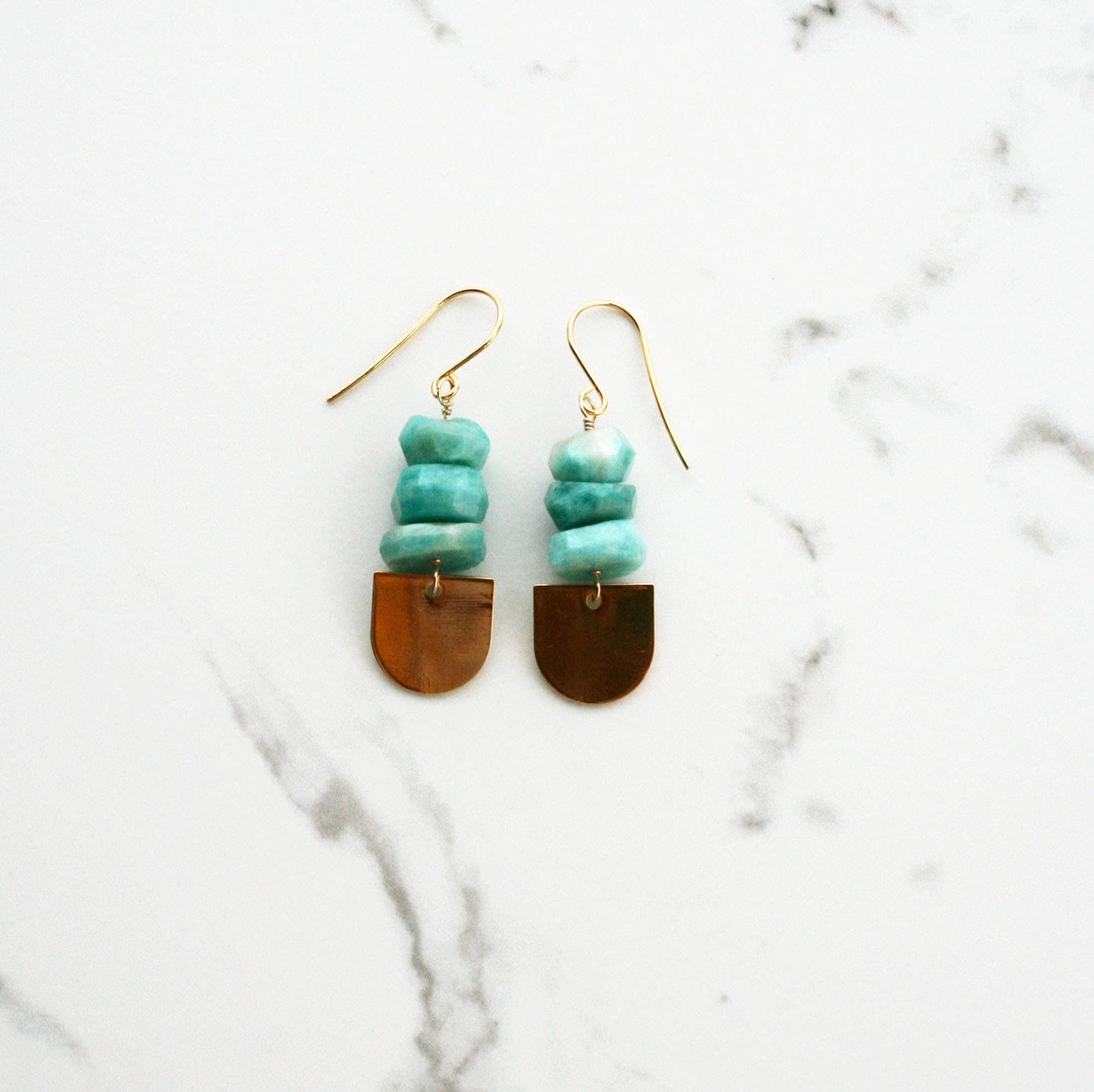 Amazonite Disc Earrings | Colorful Summer Earrings