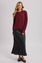 Load image into Gallery viewer, Black Satin Midi Skirt Black