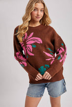 Load image into Gallery viewer, Textured Floral Pullover Sweater
