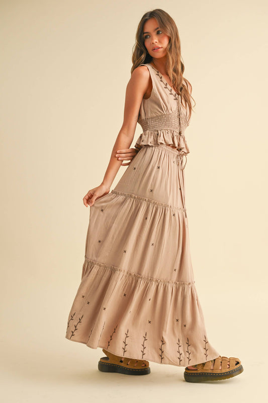 Embroidered Maxi Skirt