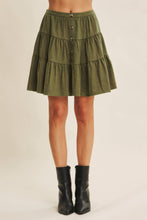 Load image into Gallery viewer, Olive Ruffle Mini Skirt
